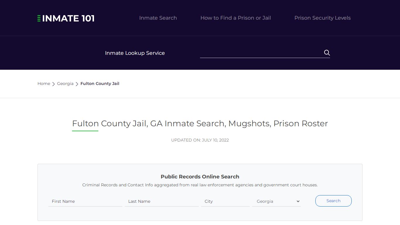 Fulton County Jail, GA Inmate Search, Mugshots, Prison ...