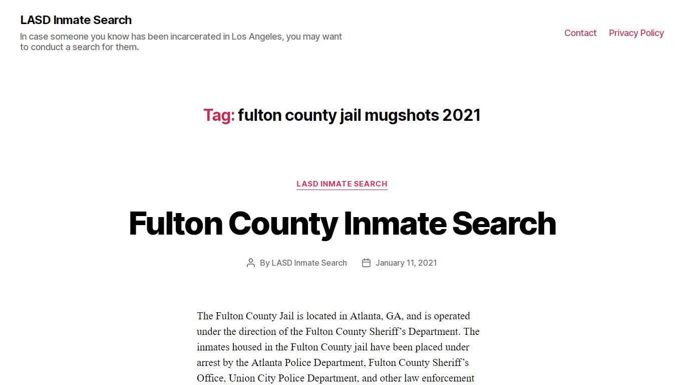 fulton county jail mugshots 2021 - LASD Inmate Search